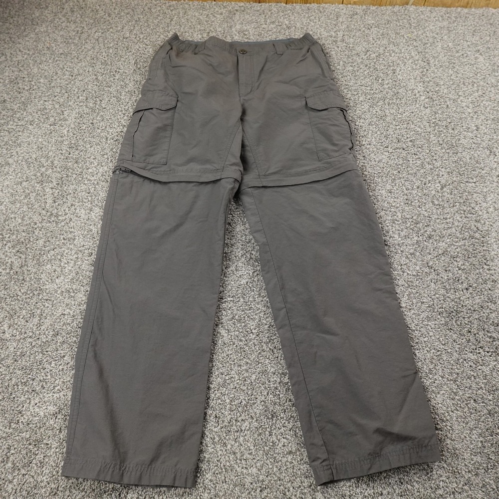 Columbia Pants Mens M Gray Cargo Silver Ridge Convertible Outdoor Hunting Hiking